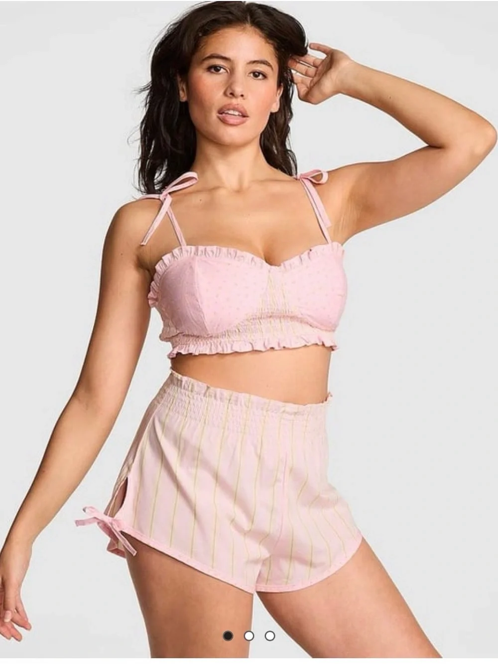 NWT Victoria's Secret PINK bralette and ruffle shorts set size M